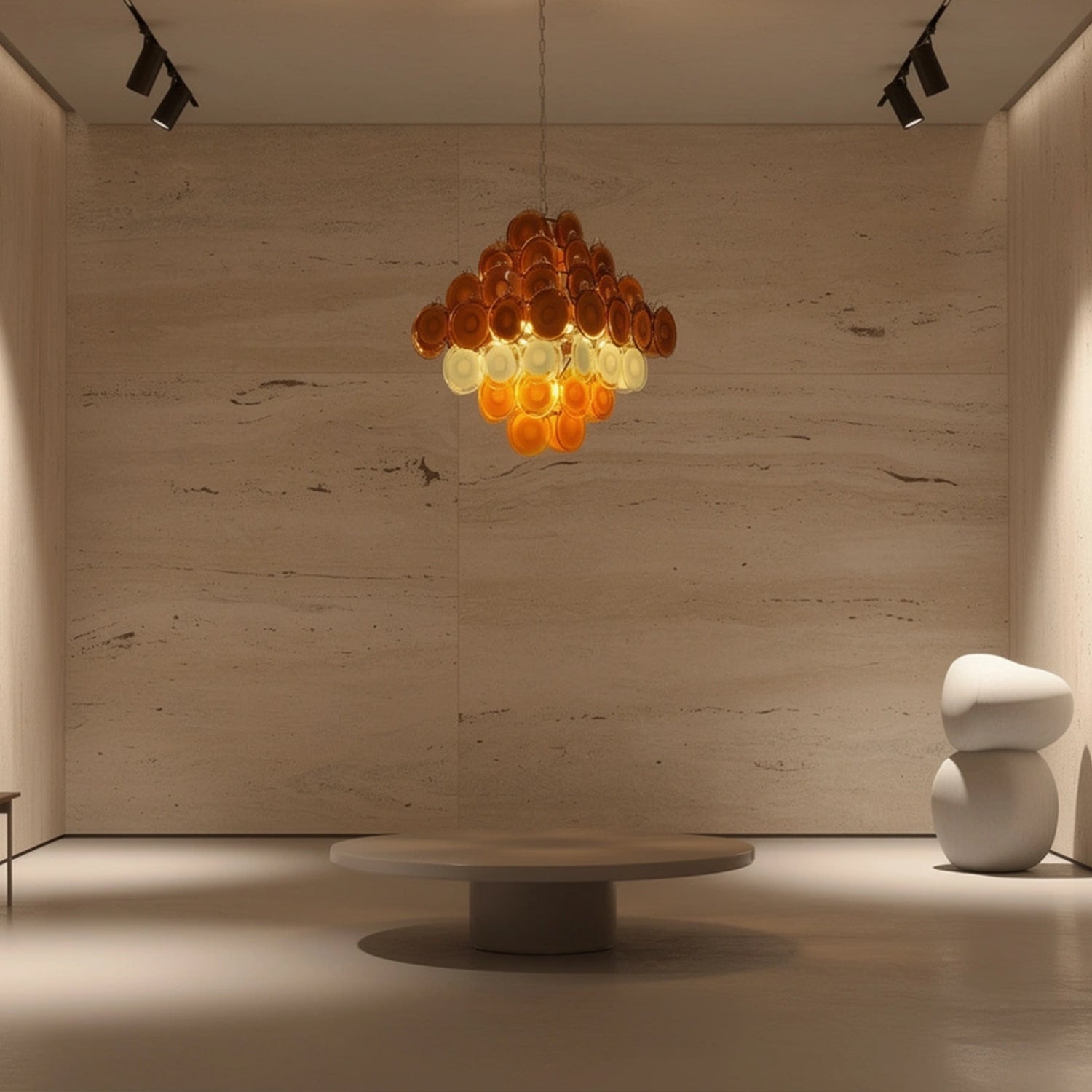 Gino Vistosi Mid Century Modern Disc Chandelier