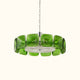 Clear and Green Crystal Pendant Light by Carl 1960s